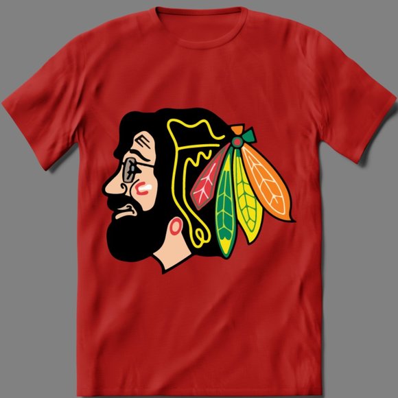 JERRY HAWK CHICAGO HOCKEY DEAD MASHUP QUALITY SHIRT - Picture 1 of 1